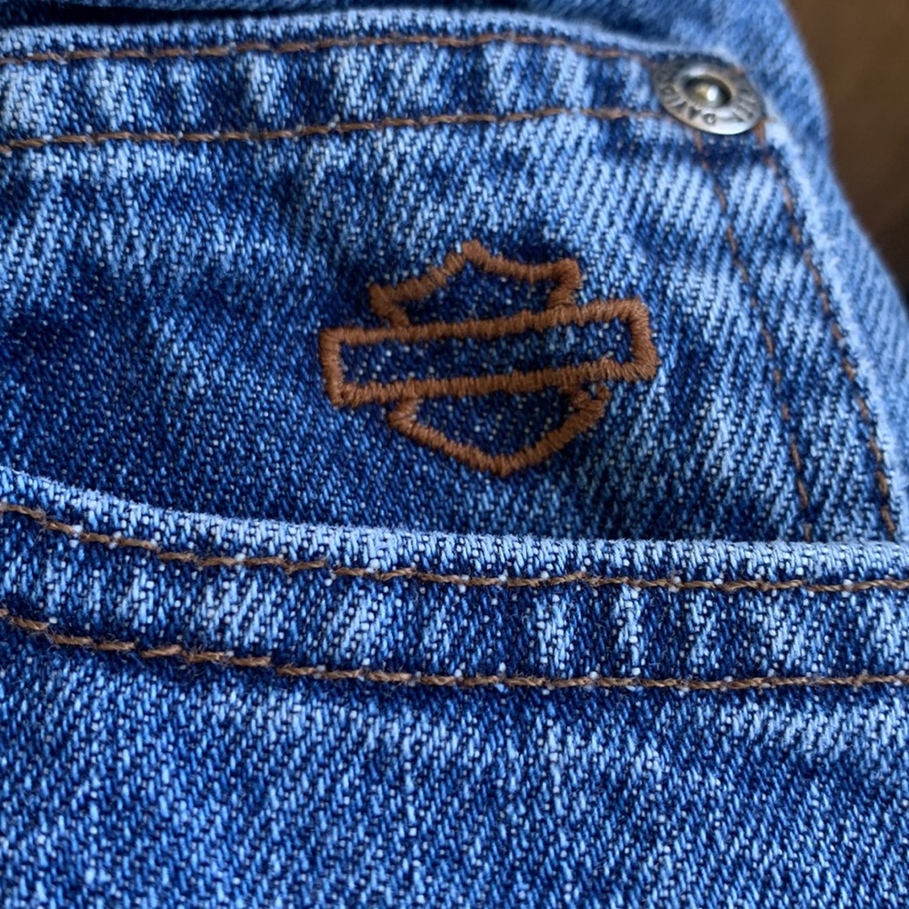 Harley Davidson Blue Jeans 2RXT-H-DMC Women 10 Reg Boot Cut Straight vintage med - Picture 7 of 10